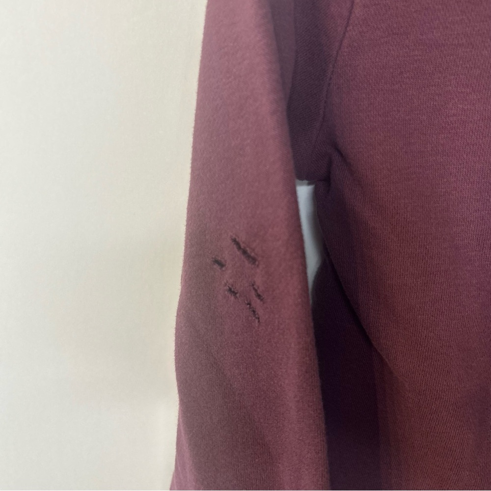 Garage Women’s Burgundy Distressed Cropped Hoodie, Size XS - Picture 6 of 11